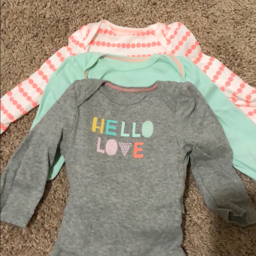 Cloud Island 0-3 month onesie bundle 2